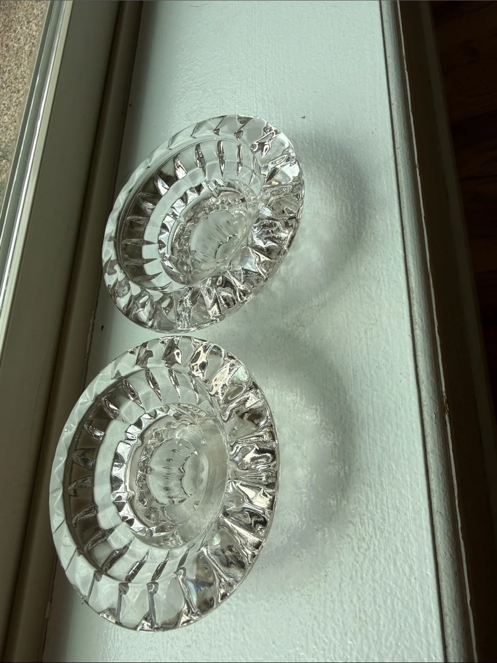 Vintage pressed glass candle holders